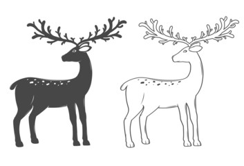 Christmas reindeer, set on white background