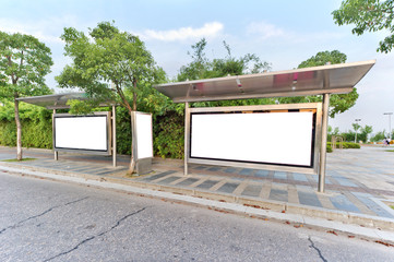 Bus stop billboard on stage