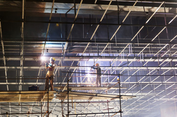 Construction worker on construction site