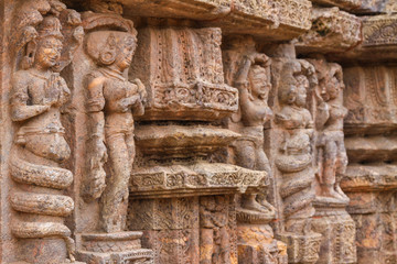 Ancient carvings of dancers in Konark