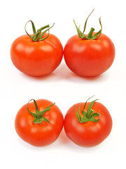 Large fresh ripe tomato, healthy ingredient isolated