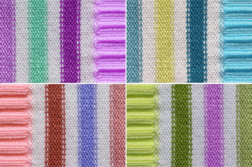 Set Knitted wool texture background