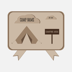 Camping adventure badge graphic design logo emblem. Travel icon