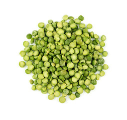 Pile of colorful vegetarian green split peas