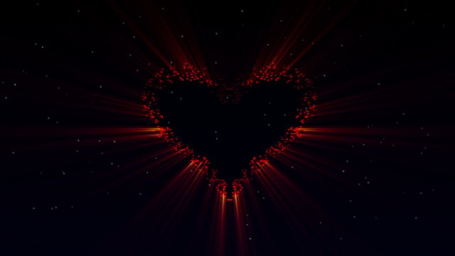 Valentines day, heart bada boom at the starry sky