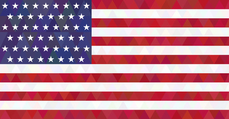 USA flag. Triangle style.