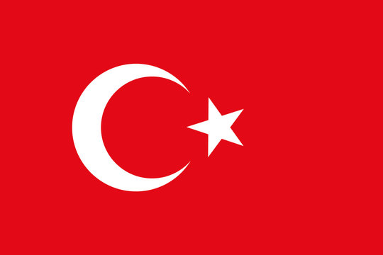 Vector background of turkey flag. Original proportions