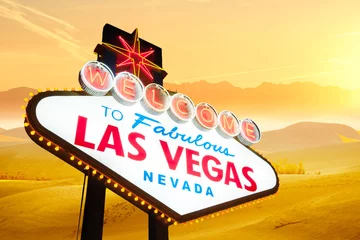 Rolgordijnen Welcome to Las Vegas Sign © somchaij