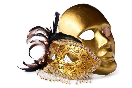 Venetian masks isolated on  white