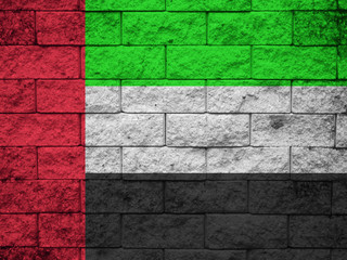 United Arab Emirates Flag painted on grunge wall