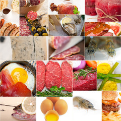high protein food collection collage