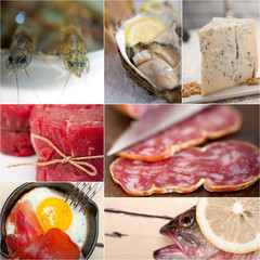 high protein food collection collage