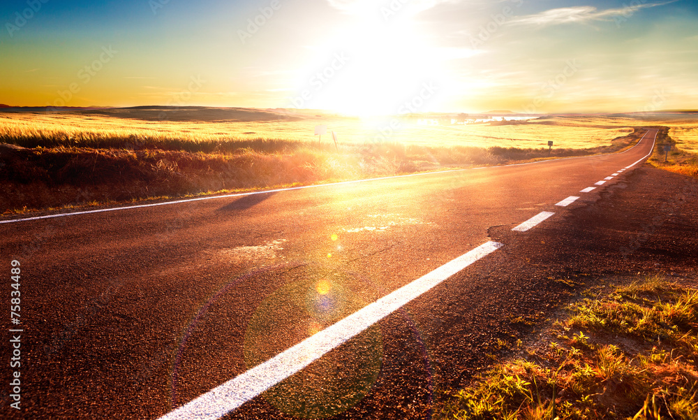 Canvas Prints adventures and road trips.road and fields