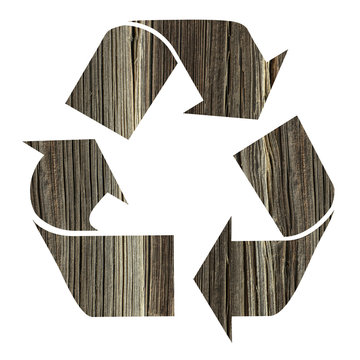 Recycle logo wood