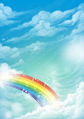 Plakat arcoíris en el cielo
