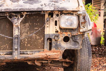 Accident crash damaged car