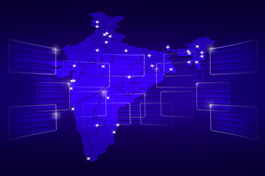 India Map World map News Communication blue