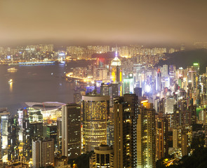 Fototapeta na wymiar Hong Kong view of Victoria Harbor