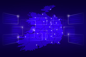Obraz premium Israel Map World map News Communication blue