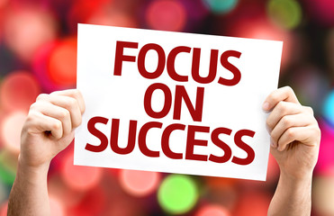 Focus on Success card with colorful background