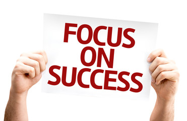 Focus on Success card isolated on white background