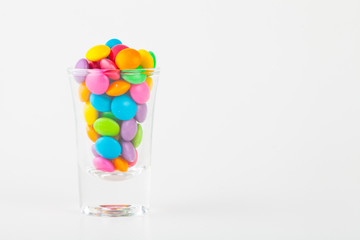 Candy In glass On white Background