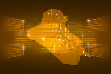 Iraq Map World map News Communication yellow gold