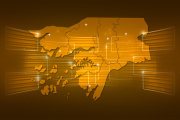 Guinea-Bissau Map World map News Communication yellow gold