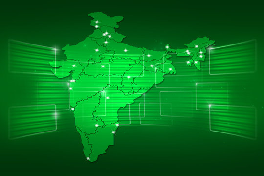 India Map World map News Communication green