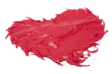 red heart painted in gouache