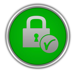 Lock circular icon on white background