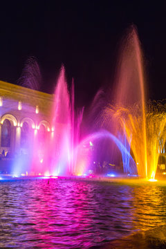 Singing fountains in the central Republic Square