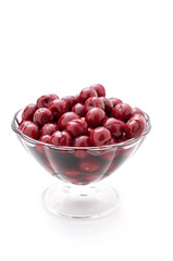 Cherries in a glass vase