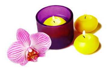 Orchide flower and candles