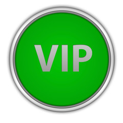 Vip circular icon on white background