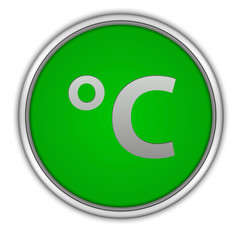 Celsius circular icon on white background