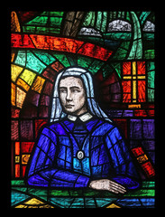 Fototapeta premium Africa window, Stained glass in Votiv Kirche in Vienna, Austria