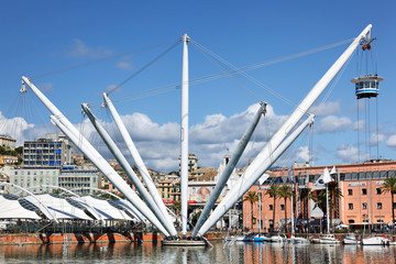Naklejka premium Panorama-Aufzug Bigo, Porto Antico, Genua
