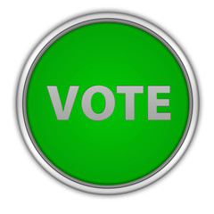 Vote circular icon on white background