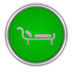 Bed circular icon on white background