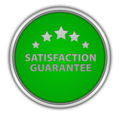 Satisfaction guaranteecircular icon on white background