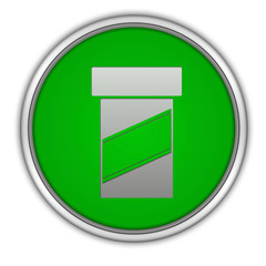 Pill circular icon on white background