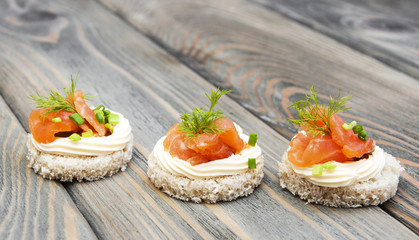 canape with salmon