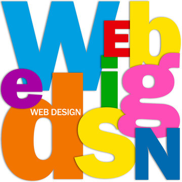 "WEB DESIGN" Letter Collage (graphics internet website webpage)