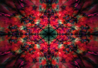 Red and black kaleidoscope pattern