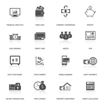 Set of finance and money icons