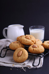 cookies with sesame paste and almonds
