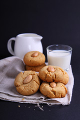 cookies with sesame paste and almonds