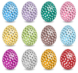 pastel colored easter eggs with shadow 2