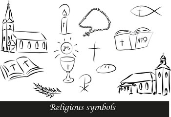 Religious symbols1 - obrazy, fototapety, plakaty